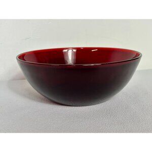Anchor Hocking Ruby Red Glass 8 1/2" Serving Bowl